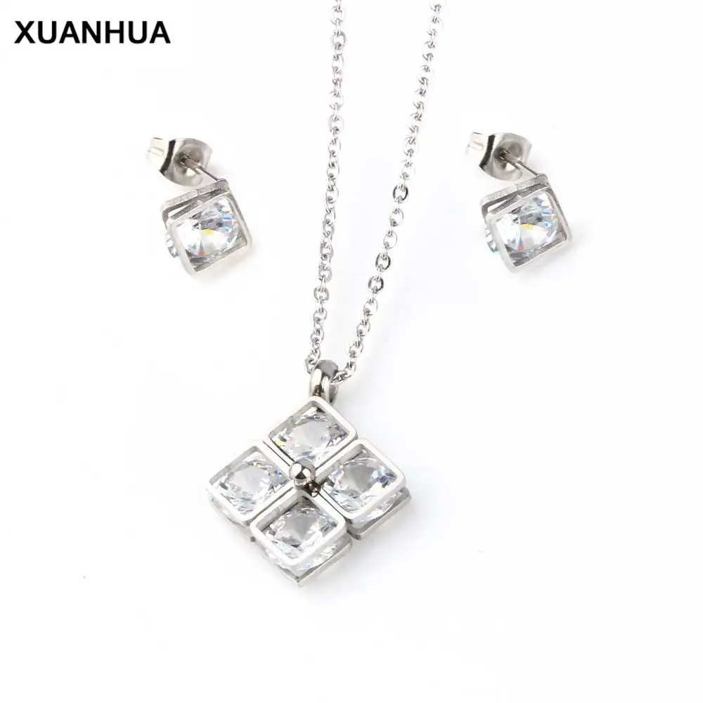 Оптовая продажа ювелирные наборы XUANHUA из нержавеющей стали ожерелье и серьги с