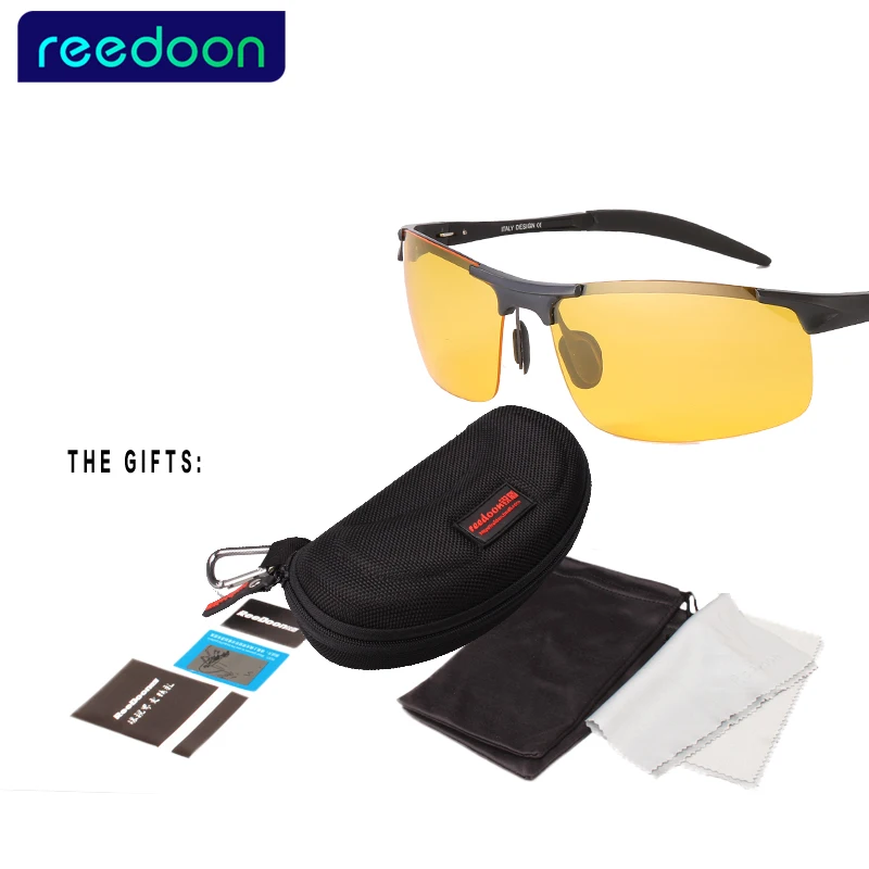 Мужские поляризационные очки для вождения дня и ночи с Антибликовой оправой из