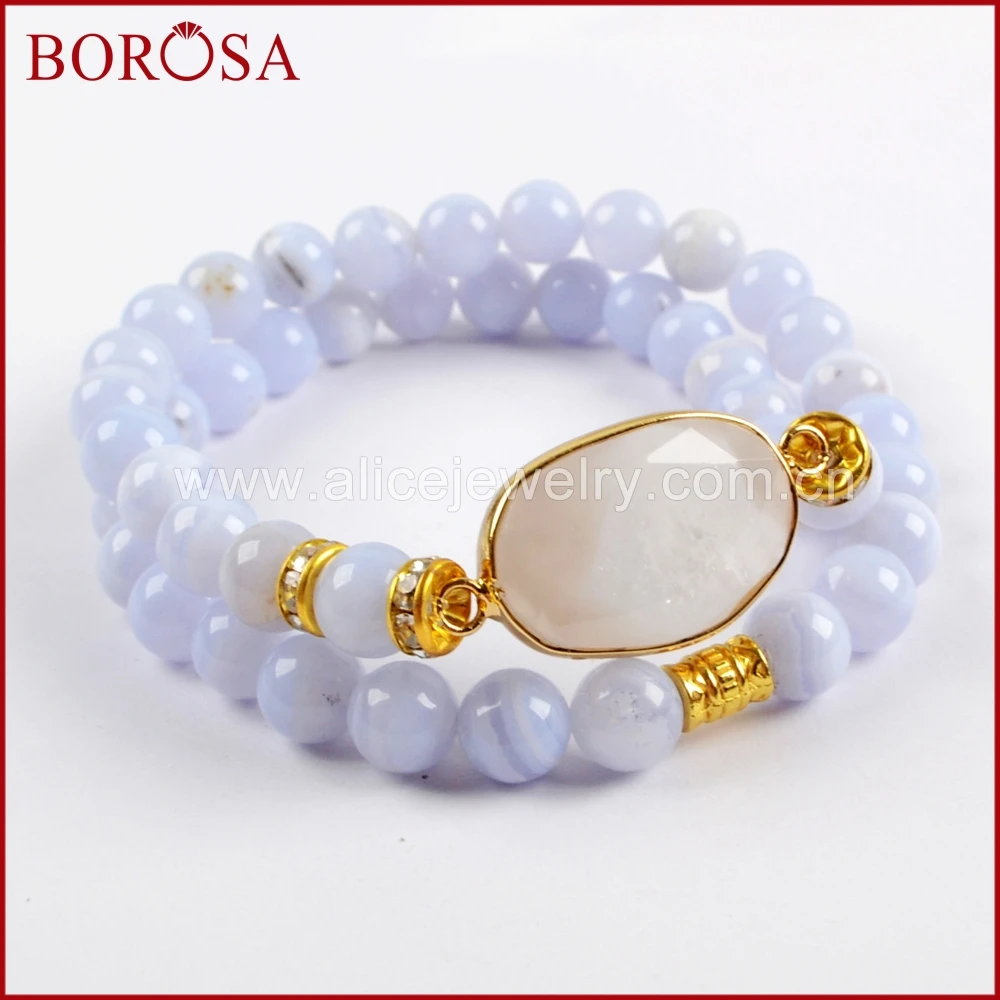 BOROSA 5 шт. золотой цвет натуральный белый Солнечный Кварц Граненый 8 мм каменные