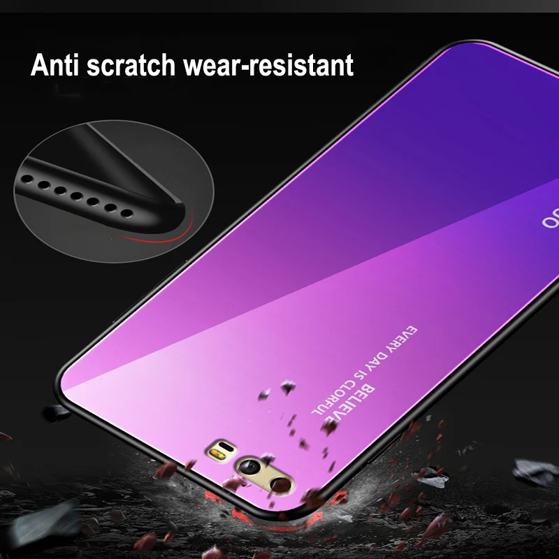 Для Huawei Honor 9 чехол Защитная пленка из закаленного стекла класса люкс градиентный