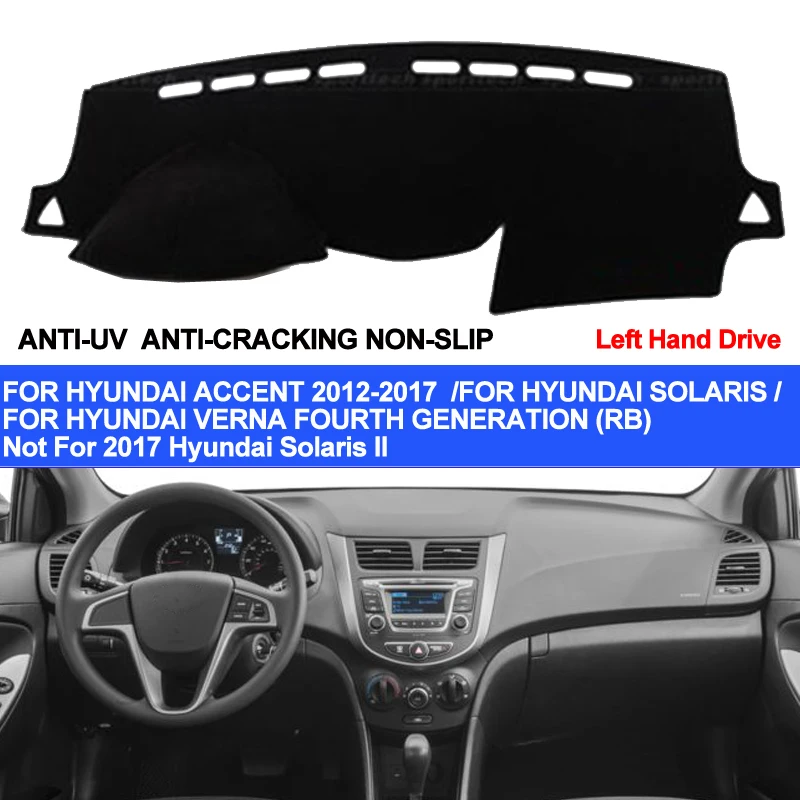 Чехол для приборной панели автомобиля TAIJS Hyundai Accent Verna 2012 2013 2014 2015 2016 2017 Solaris