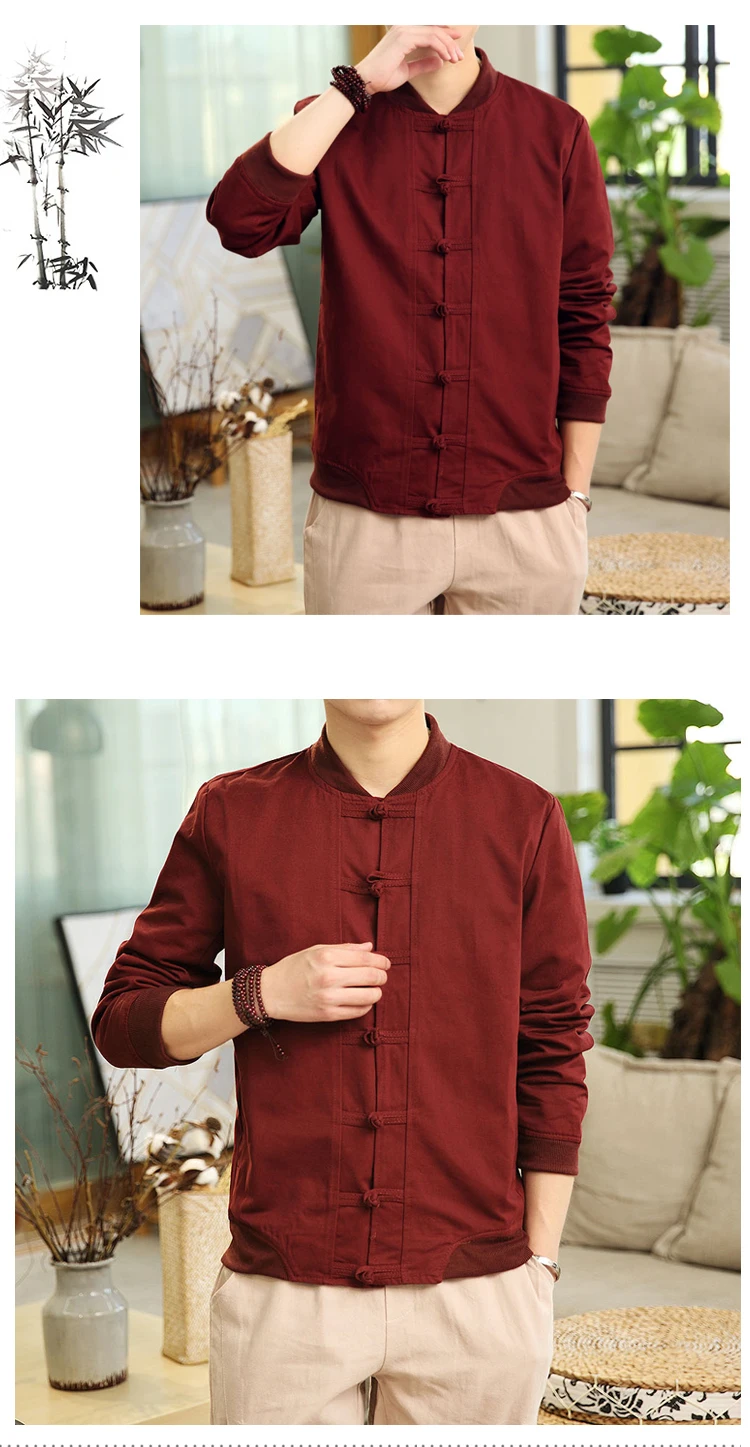 New Spring Bomber Jacket ArmyGreen Chinese Style Men Jackets Cotton Casual Shirt Coats Traditional Clothes chaqueta hombre