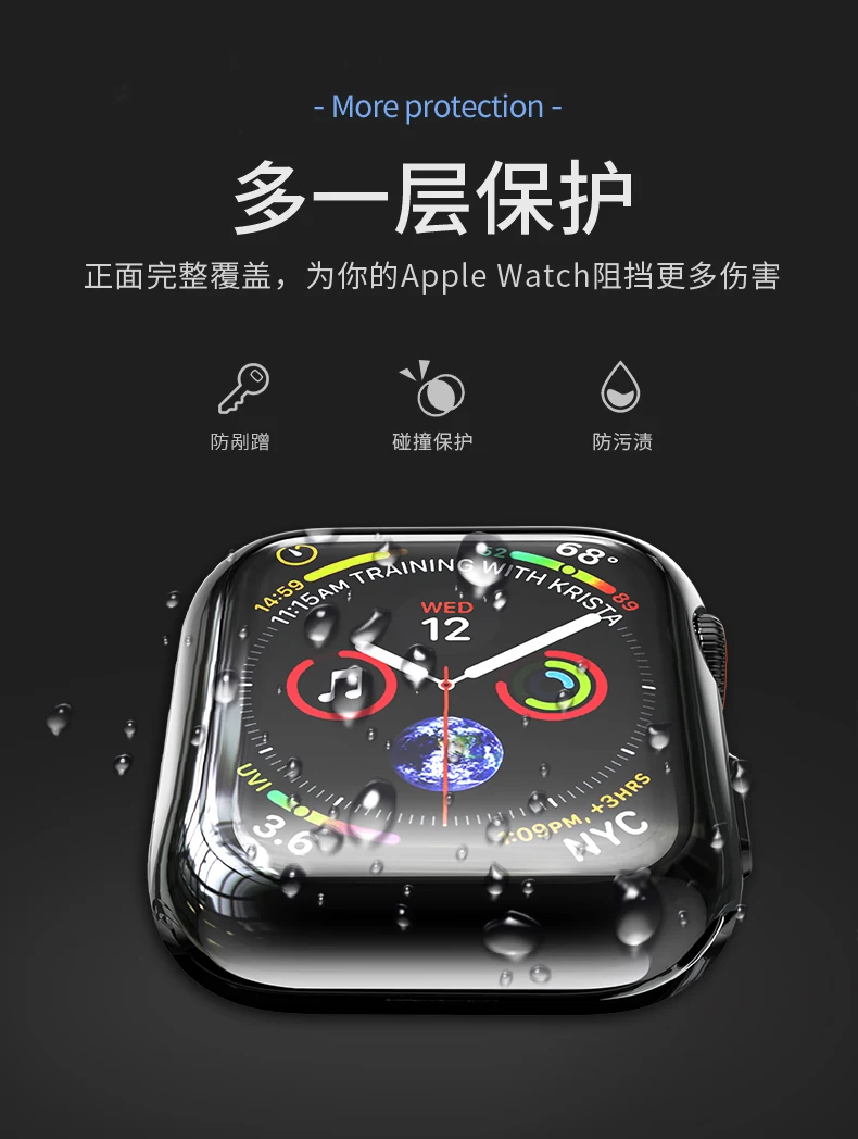 HOCO покрытие TPU чехол для часов Apple Watch 5/4 44 мм 40 мм Полная Защита силиконовый чехол Защита экрана для iWatch серии 4 5