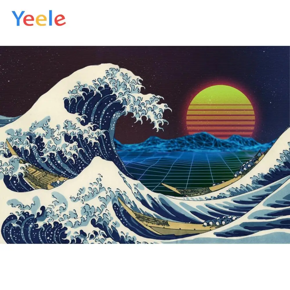 Yeele Seascape Wallpaper Bedroom Decor Sunrise Wave Photography Backdrops Personalized Photographic Backgrounds For Photo Studio |