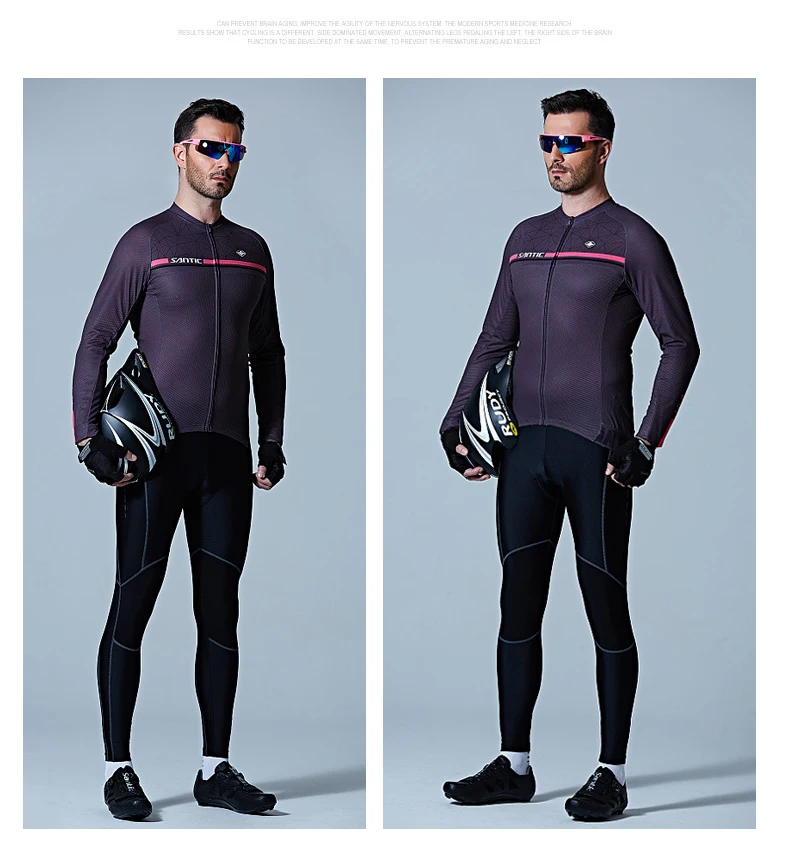 Santic Pro Cycling Брюки Мужчины Спонг Мягкий Дышащий Quick Dry MTB Велосипед Брюки Велосипед Колготки Езда Одежда Pantalones