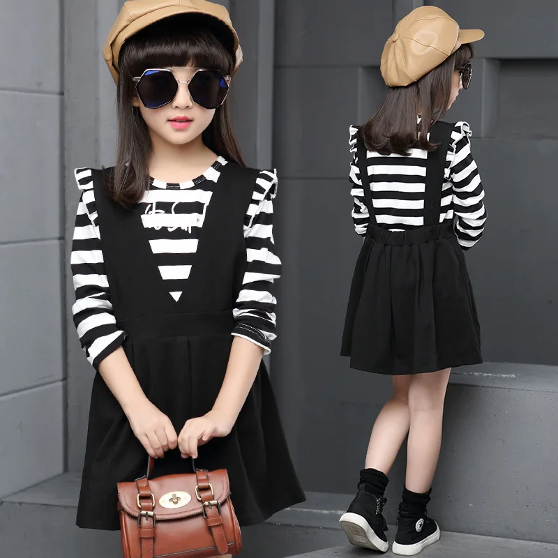 Топы с длинными рукавами рубашка полосатые юбки пачки 2 предмета милые наряды