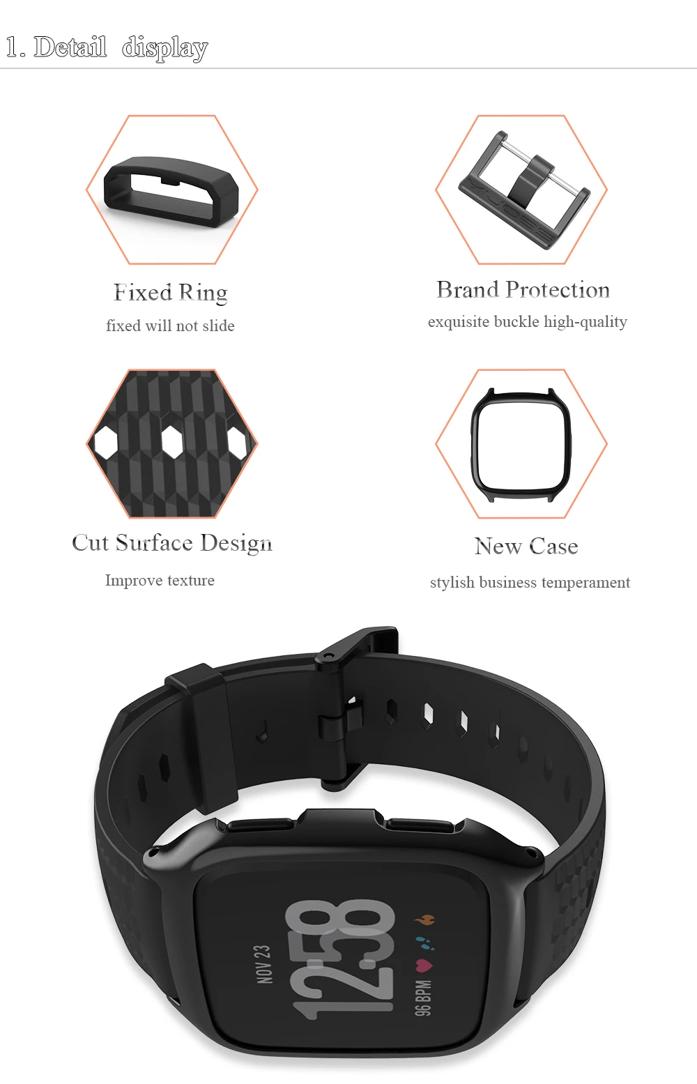 Mijobs ТПУ силиконовый ремешок для Fitbit Versa ремешок аксессуары для умных часов для Fitbit Versa, ремешок для спортивного браслета Correa