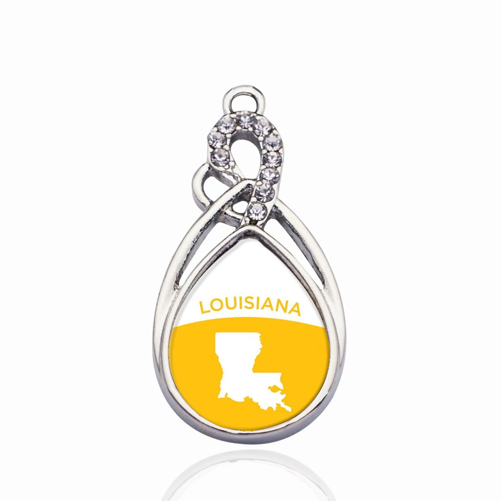 Луизиана контур круг браслеты с подвесками в винтажном стиле виде сердца