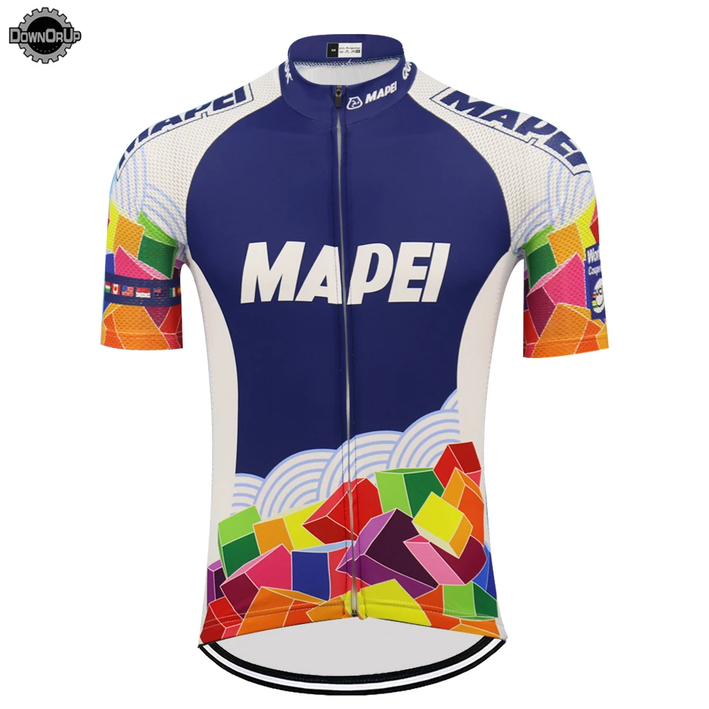 Ретро мапеи Велоспорт Джерси ropa ciclismo для мужчин короткий рукав велосипед одежда Джерси Лето Велоспорт go pro Горный Велосипед Одежда MTB