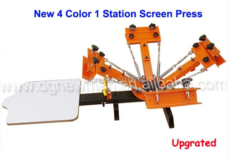 Новый обновленный 4 цвета 1 станция шелкография машина футболка принтер пресс
