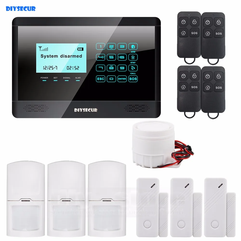 Diysecur Беспроводной и проводной GSM SMS дома Безопасность Inturder сигнализации Системы