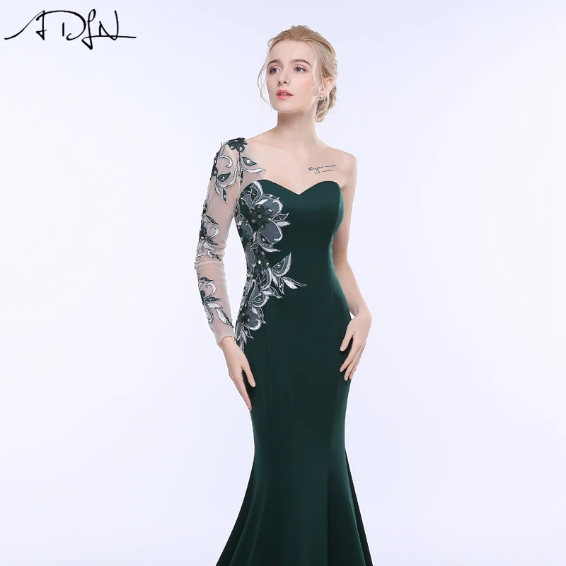 ADLN/горячая Распродажа вечернее платье Русалочки на одно плечо с вышивкой заказ