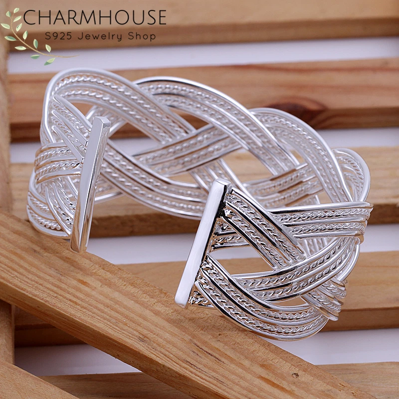 CharmHouse 925 серебряные браслеты для женщин женский браслет регулируемый | Украшения