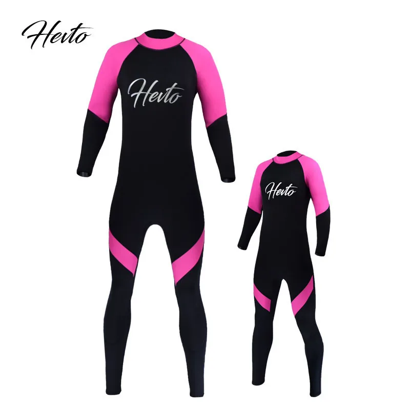 3 мм неопрена Семья Плавание Дайвинг костюмы взрослые дети гидрокостюм боди пара