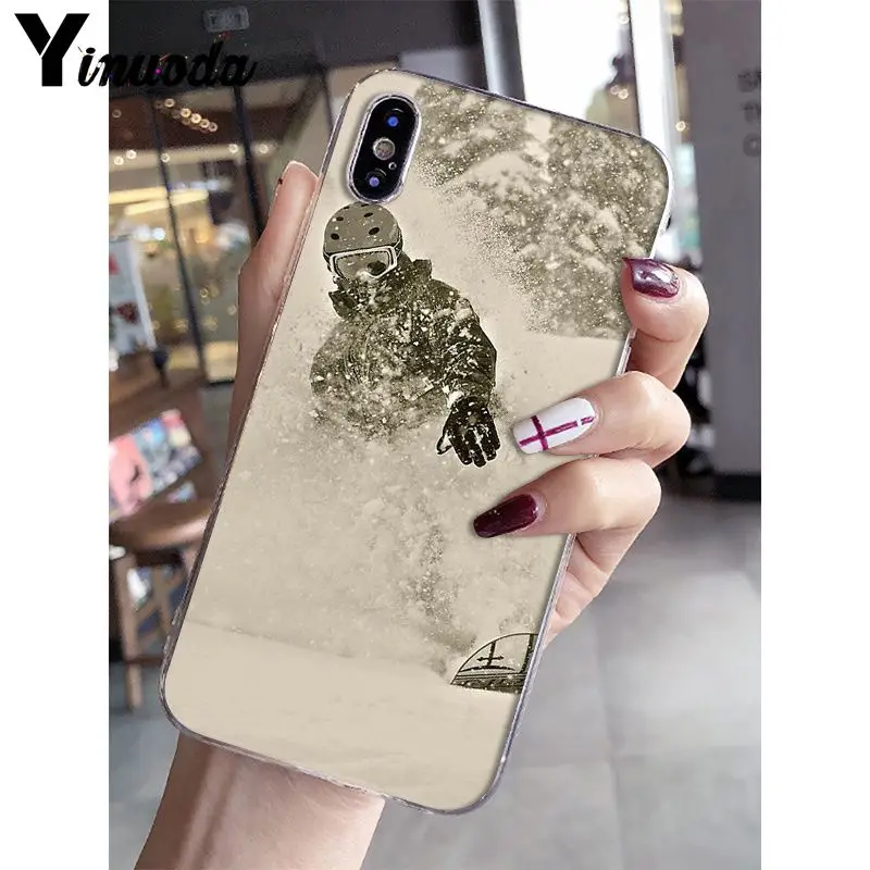 Yinuoda Snow Die Лыжный Сноуборд спортивный прозрачный мягкий силиконовый чехол для телефона чехол для iPhone X XS MAX 6 6S 7 7plus 8 8Plus 5 5S XR - Цвет: A13