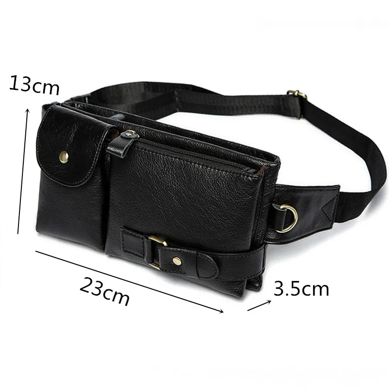 LHLYSGS Для мужчин ретро натуральная кожа талии сумка натуральной карманов поясная