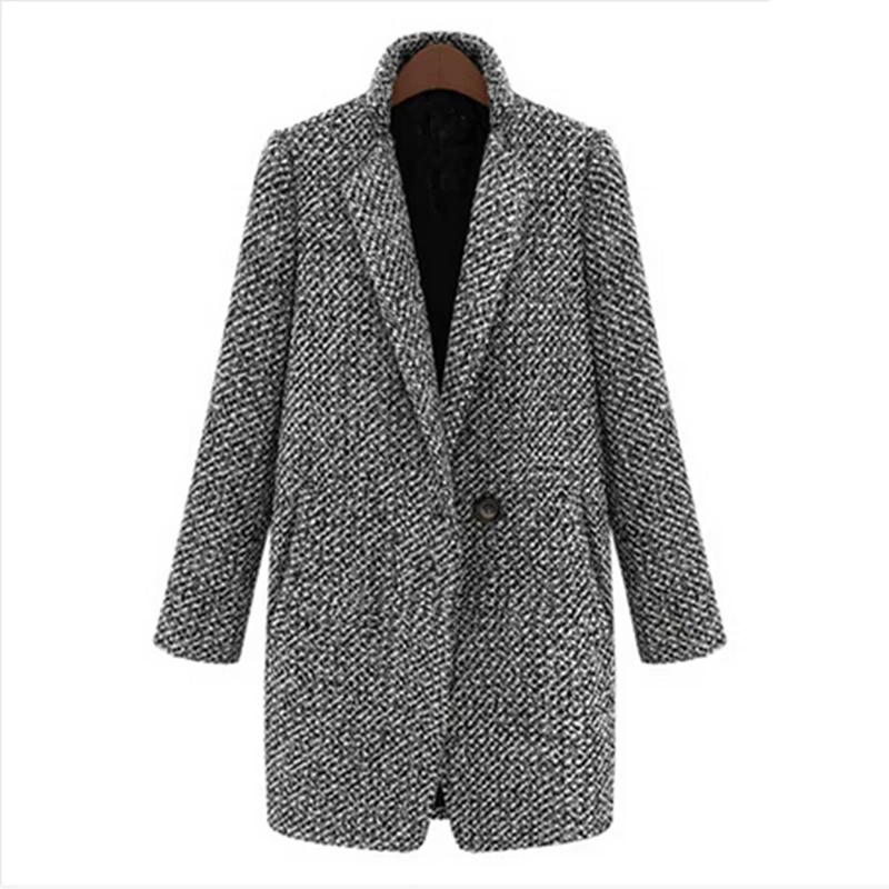 2016 новое осеннее и зимнее пальто для женщин шерсть верхняя одежда средней длины