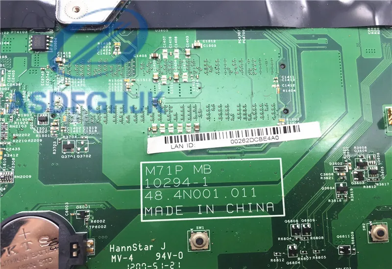 Материнская плата для ноутбука MEDION p7624 материнская M10B1 10294 1 HM65 48 4n001. 011 DDR3