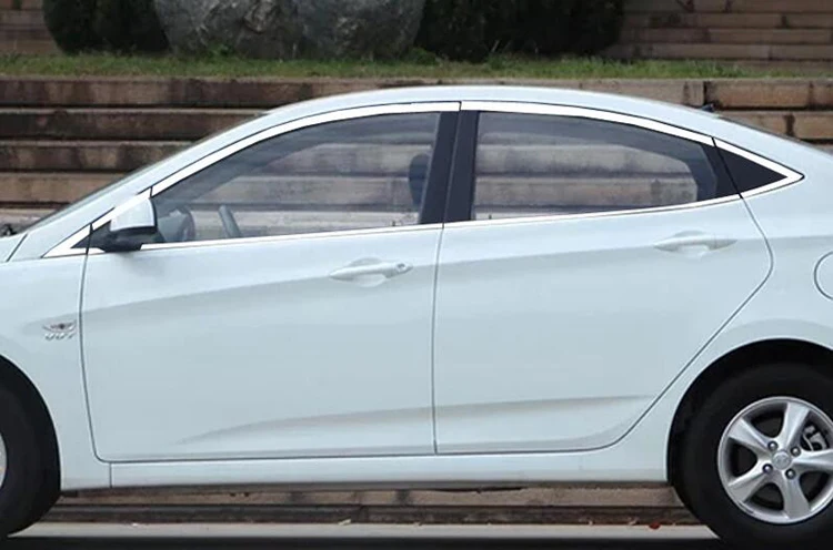 Наружное украшение кузова хромированный автомобиль-Стайлинг продукты аксессуар часть для hyundai Solaris оконная накладка 2010