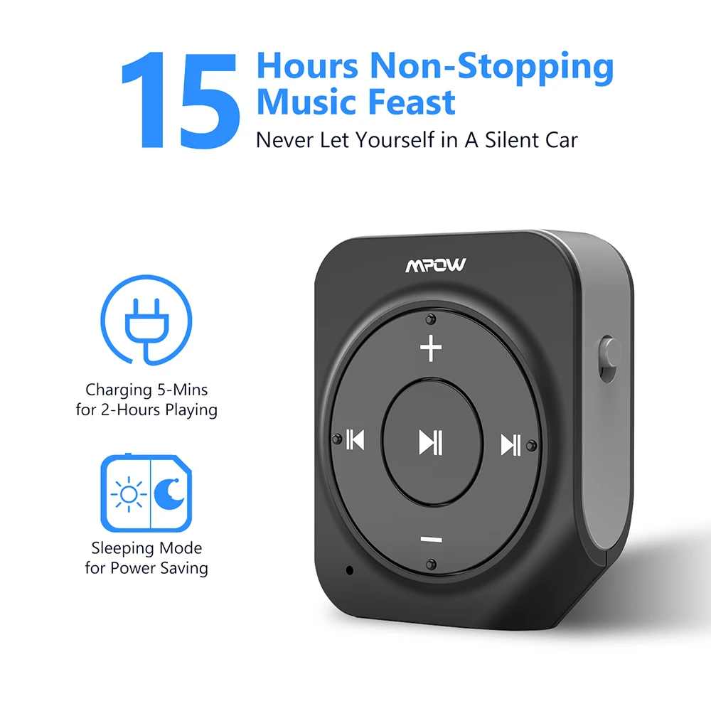 Bluetooth 4,1 приемник для Mpow BH203 беспроводной адаптер для 15 H время игры двойной микрофон шумоподавление домашние автомобильные комплекты поддерживает Siri