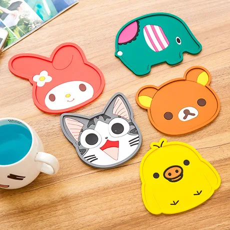 Силиконовые подставки для напитков с изображением животных из мультфильмов слон