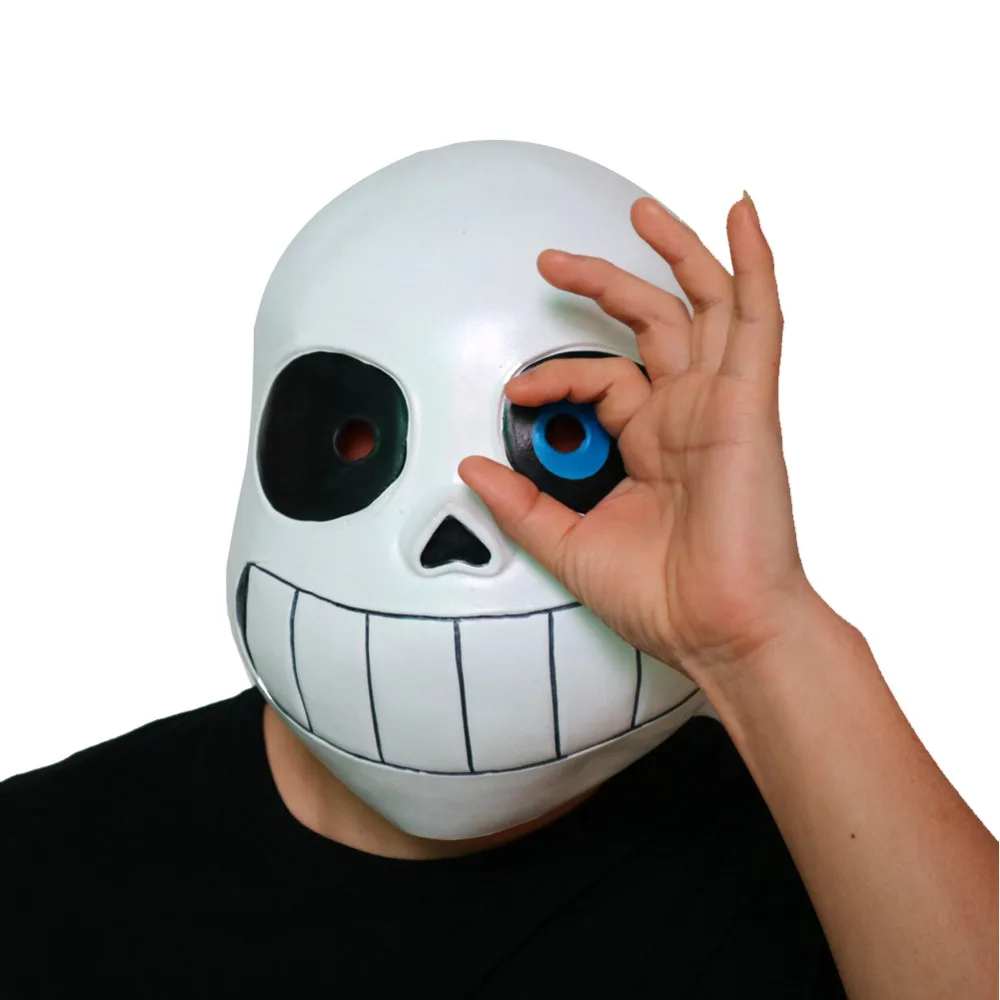 Японская аниме маска для косплея Undertale Sans латексная на всю голову шлем Хэллоуина