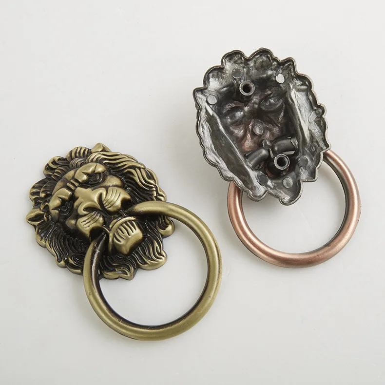 2 шт./лот античная латунь голова льва Шкаф Дверь ретро шкаф ручка для дверцы