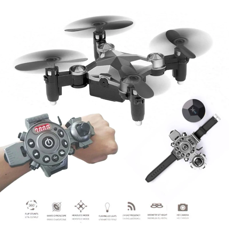 Складной Дрон с дистанционным управлением Wi Fi FPV RC 2 4G комплект контроллером часов