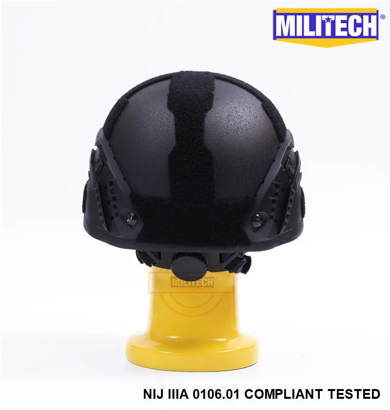 MILITECH Black BK MICH NIJ Level IIIA 3A Tactical Twaron Bulletproof Helmet ACH ARC OCC Dial Liner Aramid Ballistic Helmet SEAL