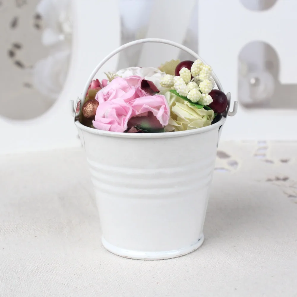 OurWarm 50 шт Baby Shower коробка конфет металла Ведра Горшки мини ведро банки сладкий дерево завод моноблок Свадебная вечеринка Сувениры подарок Коробки