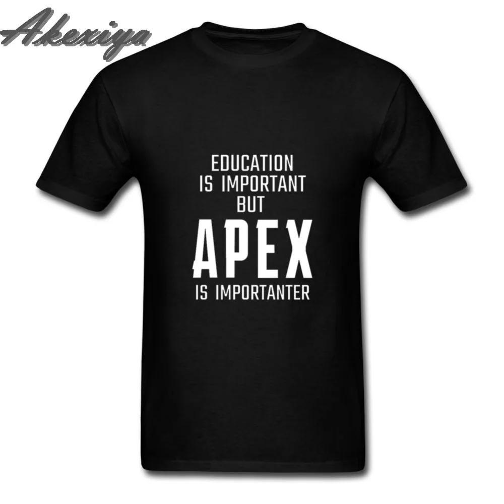 Education is Important but APEX Importanter T-Shirt Men Game Logo Print Tee Black 100% Cotton EU Size Short Sleeve Tops Homme | Мужская