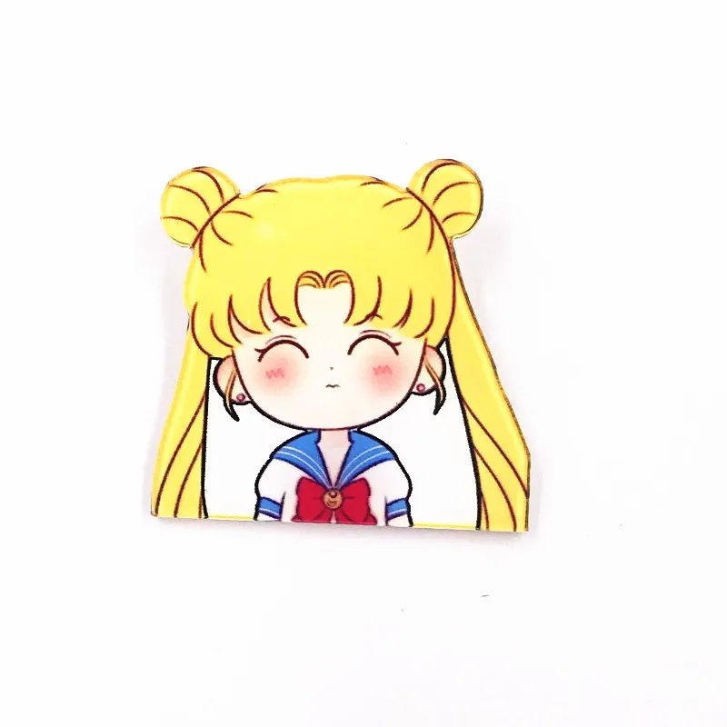 1 шт. милые Kawaii Сейлор Мун девушка красивые акриловые значки булавки персонаж