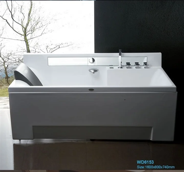 Прислоненная к стене Стекловолоконная акриловая гидромассажная Ванна