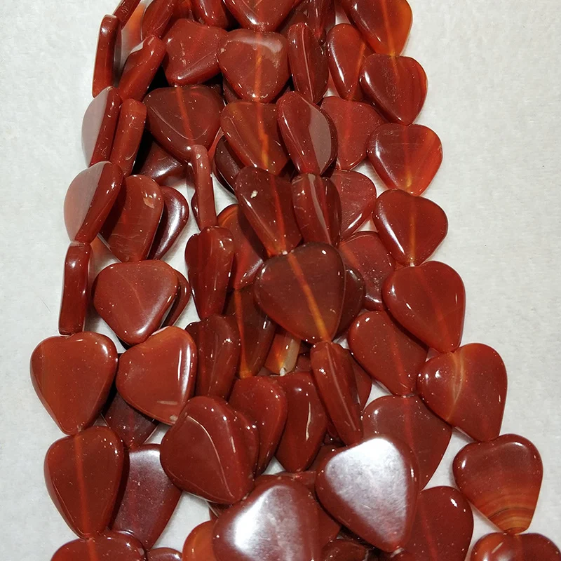 

JYX 2019 new Wholesale Red Agate DIY material 22mm heart shape diy Beads Loose special Gemstone DIY Handmade 1 bead