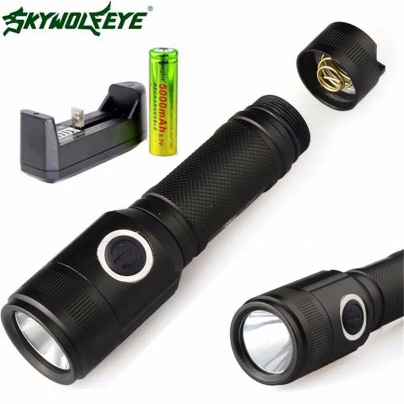 Динамический светодиодный фонарь 4500 лм 5 режимов велосипедный XML T6