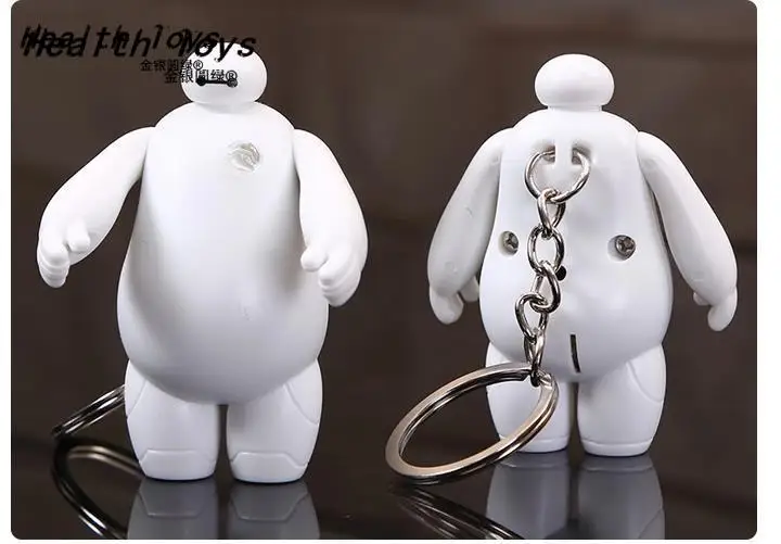 Новинка большой герой 6 игрушек Baymax светодиодное освещение звук брелоки подвески