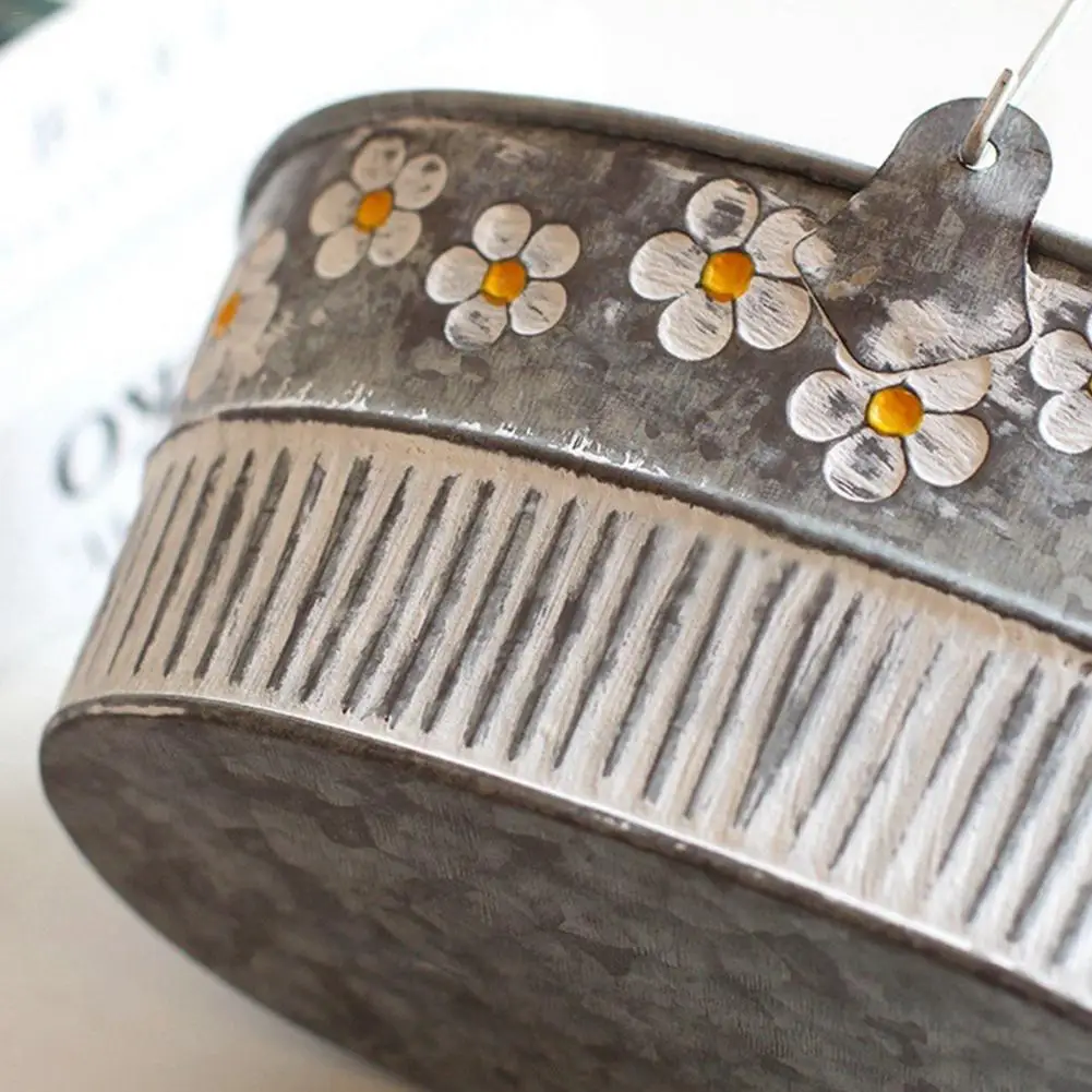 Инновационный железный лист цветочный горшок в стиле ретро рельефный Железный