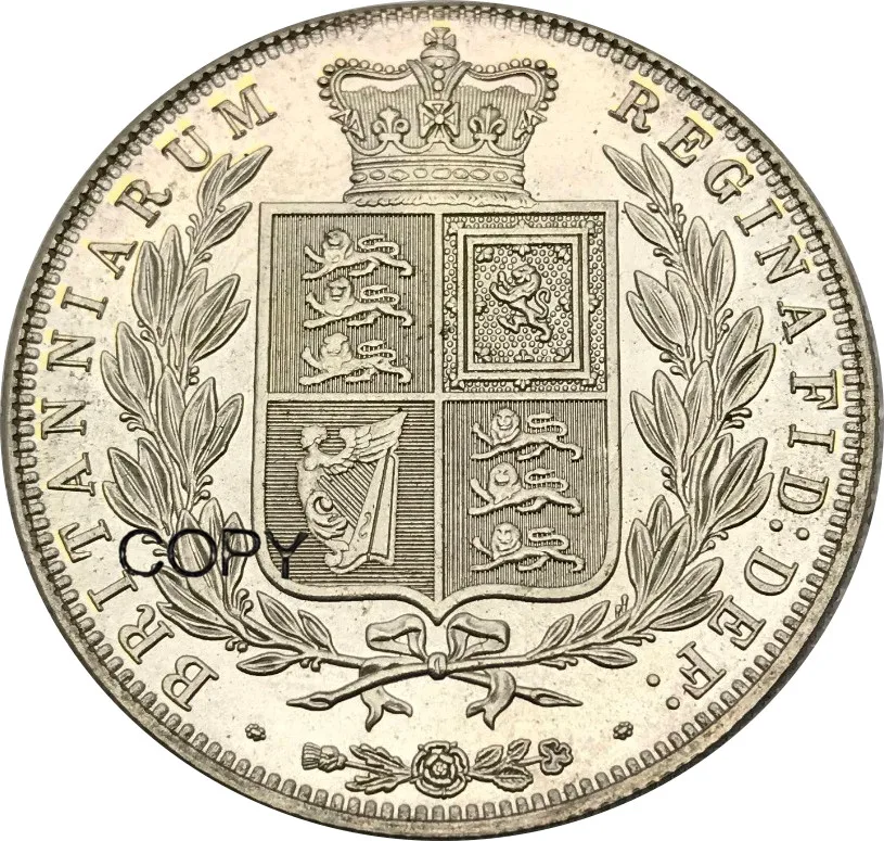 

Великобритания 1/2 Корона 1878 Виктория Янг голова мельхиора Посеребренная