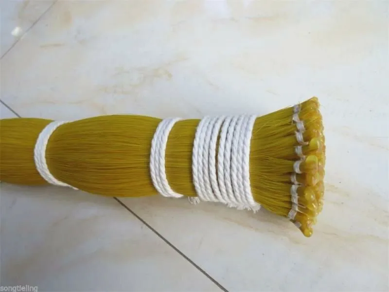

250g yellow hair AAA + yellow horse hair bow accessories Mongolian stallion 80-85cm
