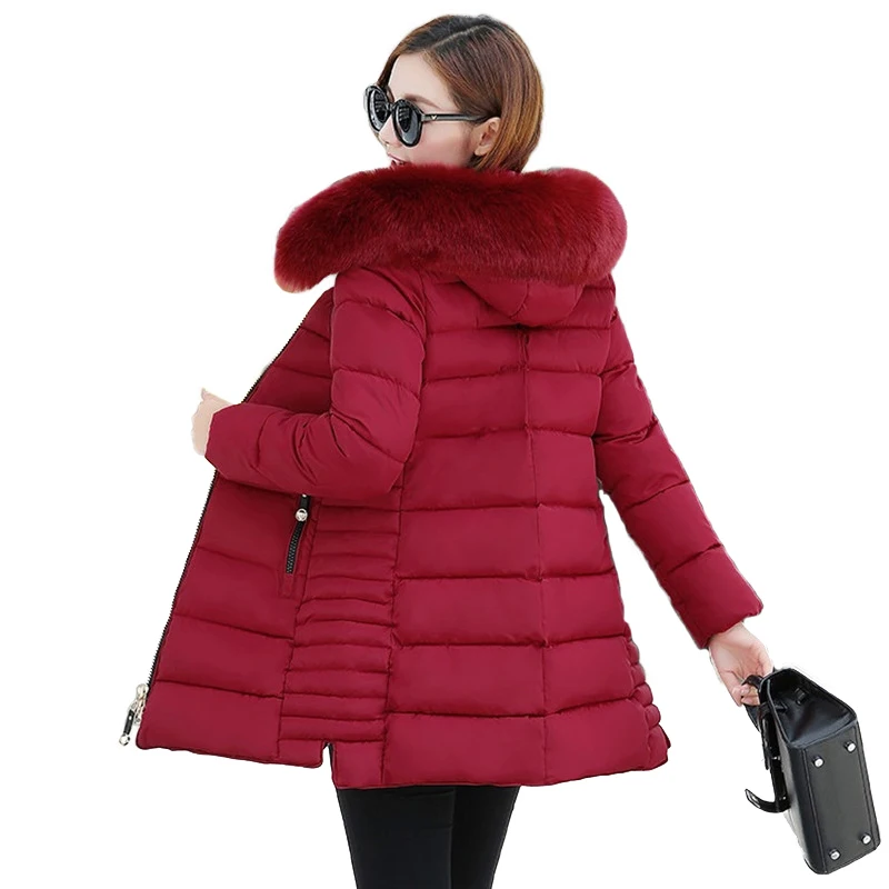 Зимние парки Женская хлопковая куртка утепленное пальто с капюшоном женские