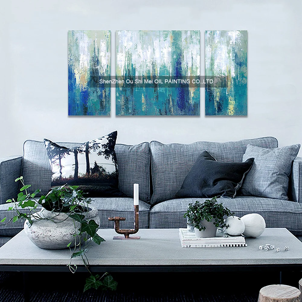 Ручная роспись современная абстрактная зеленая живопись на холсте масляная