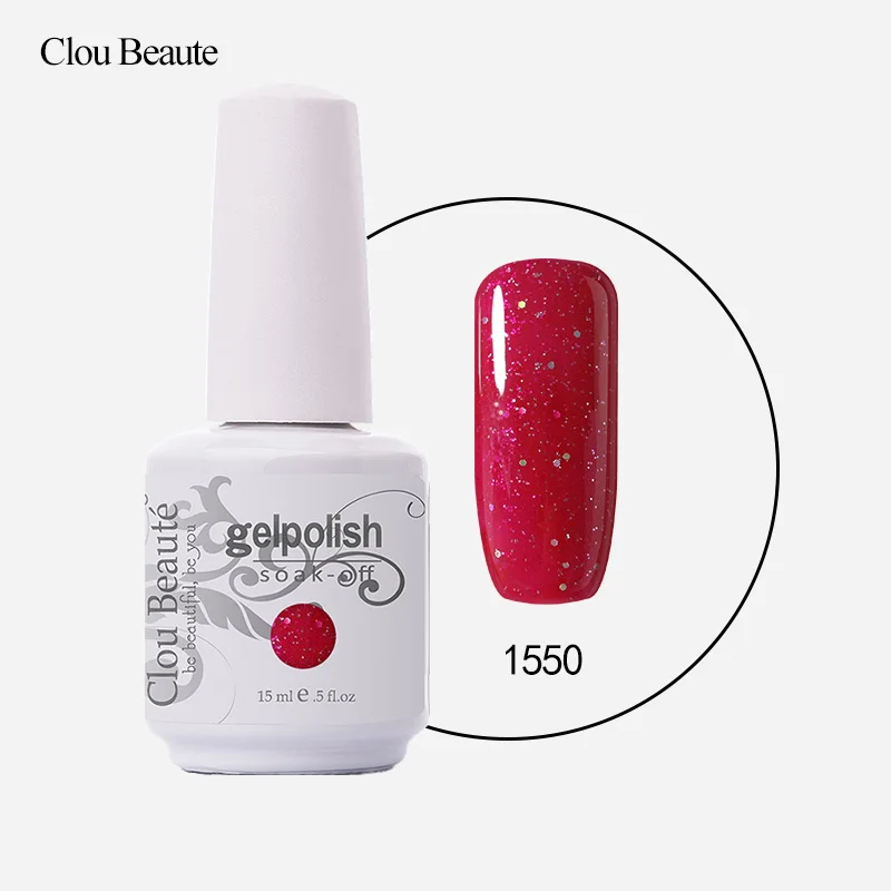 Clou Beaute 15 мл Гель-лак для ногтей замачиваемый УФ светодиодный маникюрный лак долговечные Лаки vernis Полупостоянный Гель-лак для ногтей - Цвет: 1550