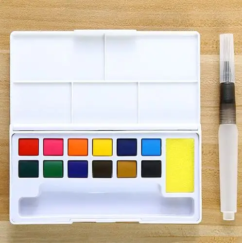 12 Colors 18/24/33/42 Цвета акварельная картина набор пигментов с многоразового кисть товары для рукоделия для пигментные чернила для взрослых книжка-раскраска - Цвет: 12 Colors