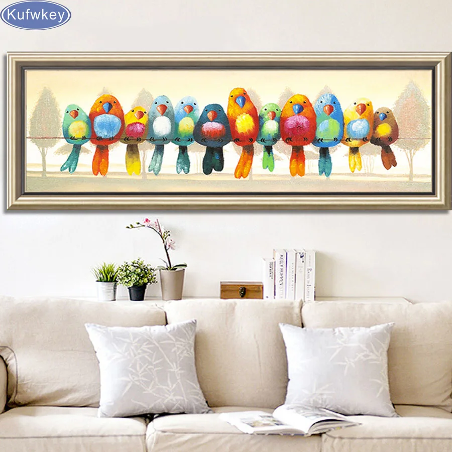 

Full Square Drill 5D DIY Diamond Painting"Happy Birds In The Forest",Cross Stitch Mosaic Decor gift,5d Diamond Embroidery mosaic