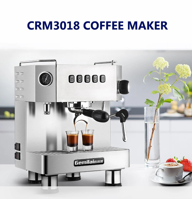 Коммерческая итальянская кофемашина CRM3018 полуавтоматическая двойная помпа три паровых котла кофейная плита Эспрессо кофеварка