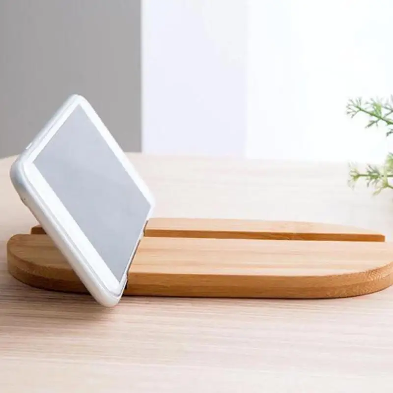 Creative phone Holder Desk Bamboo Wood Stand For iPhone 7 8 Plus X