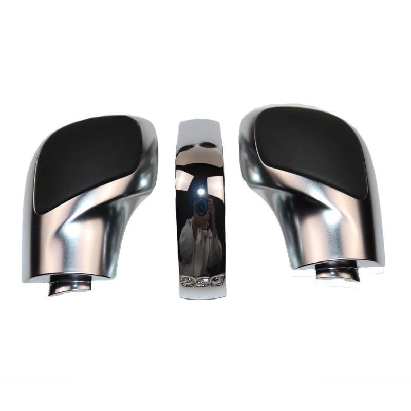 1 set chrome shiny DAZOO хромированная матовая с кожаным DSG ручка переключения передач боковая крышка DSG Эмблема для V W Golf 6 7 R Passat B7 B8 CC R20 J etta MK6 GLI - Название цвета: 1 set chrome shiny