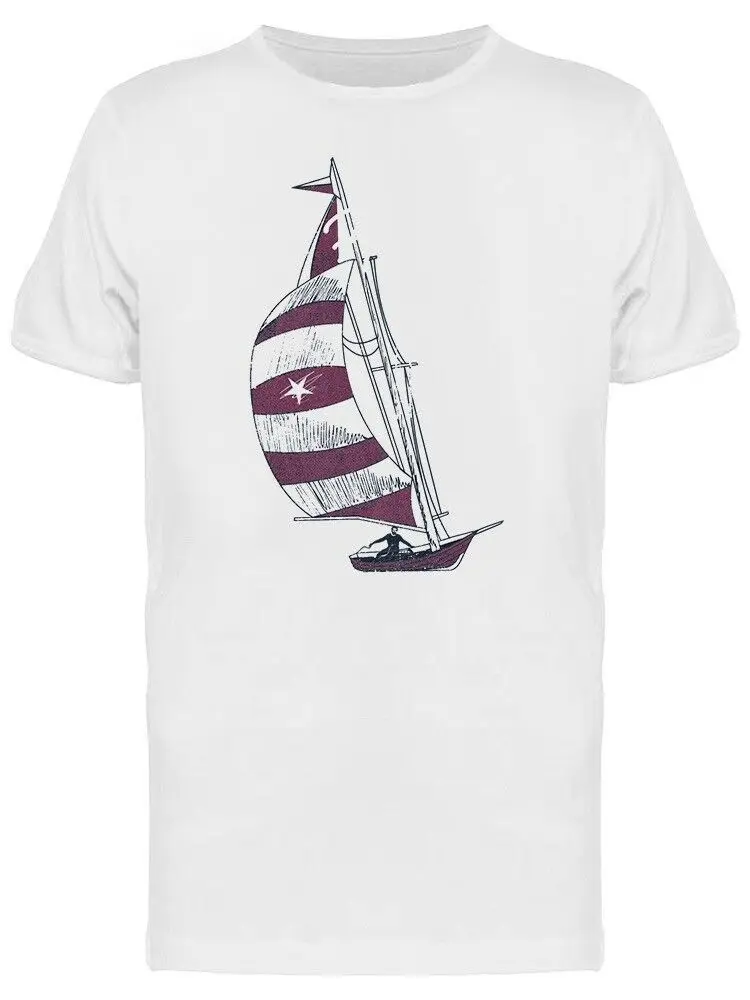 

Red And White Sailboat Men's T Shirt Size S-3XL