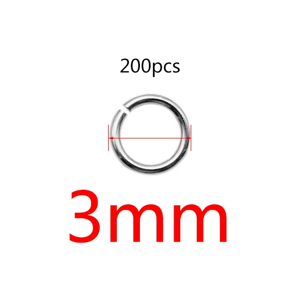 3mm 200 шт./лот 3/4/5/6/7/8/10 мм из нержавеющей стали для самостоятельного создания ювелирных украшений Открыть Один петли соединительные кольца и Разделение кольцо для изготовления ювелирных изделий - Цвет: 3mm