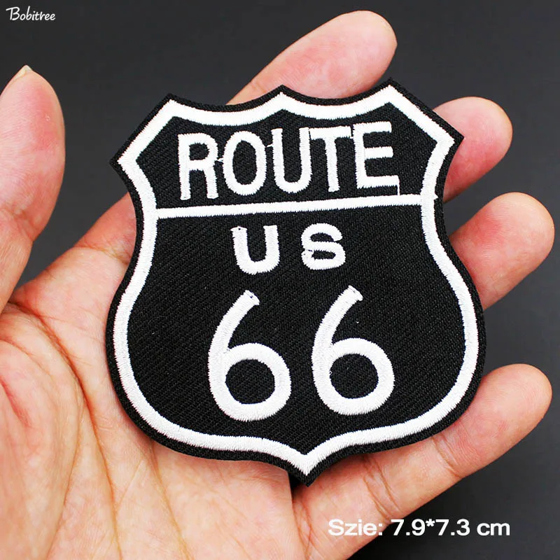 Модные размер 7 9*7 3 см Route 66 патчи железные наклейки полоски на одежду значки